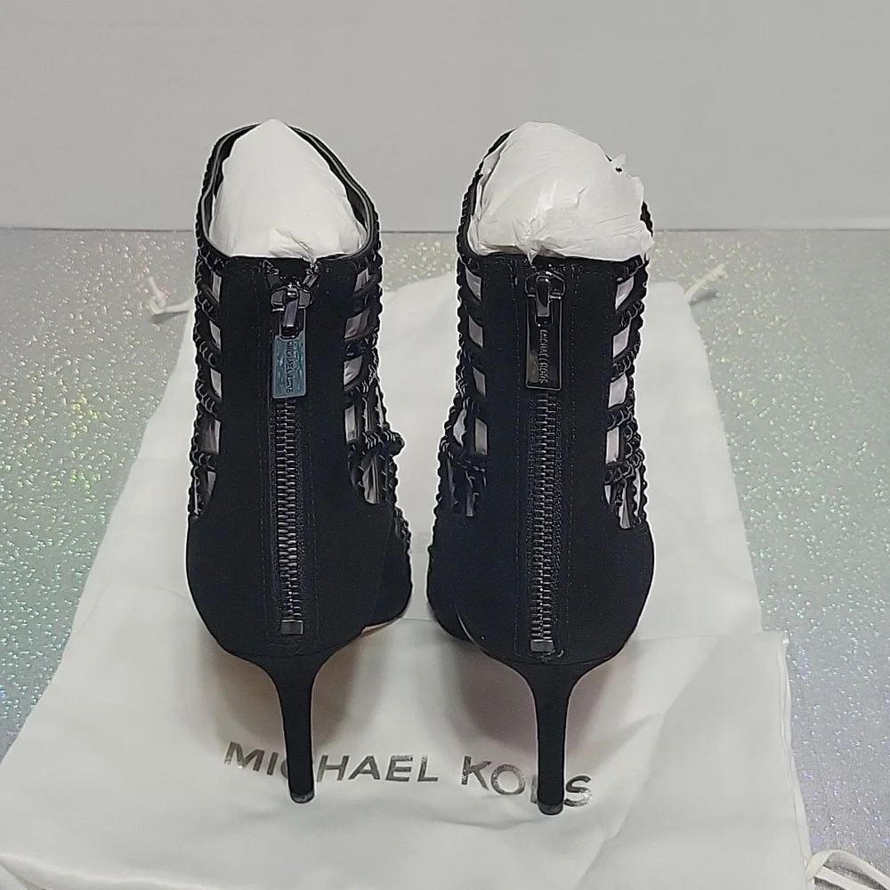 Michael Kors Kors Crystal Suede Cage Sandals Heels Rhinstone SZ:7.5 - Picture 5 of 8